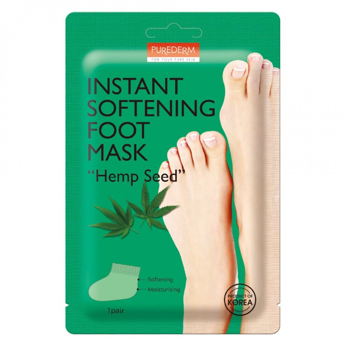 Маска для ног Purederm Instant Softening Foot Mask Hemp Seed Смягчающая 34г р - в интернет-магазине tut-beauty.by
