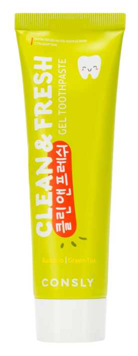Зубная паста Consly Clean&Fresh гелевая с экстрактами бамбука и зеленого чая 105гр - в интернет-магазине tut-beauty.by