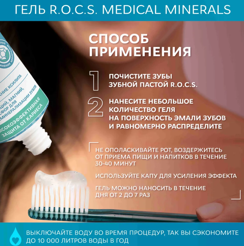 Гель для зубов R.O.C.S. Medical Minerals реминерализующий 45г