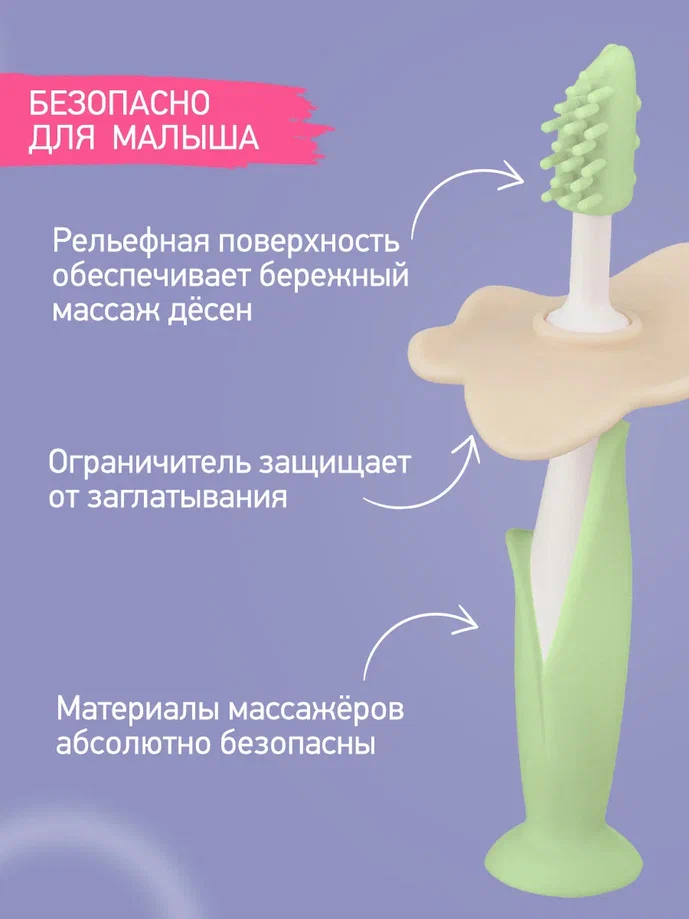 Зубная щетка+массажер Roxy Kids детская цвет мятный