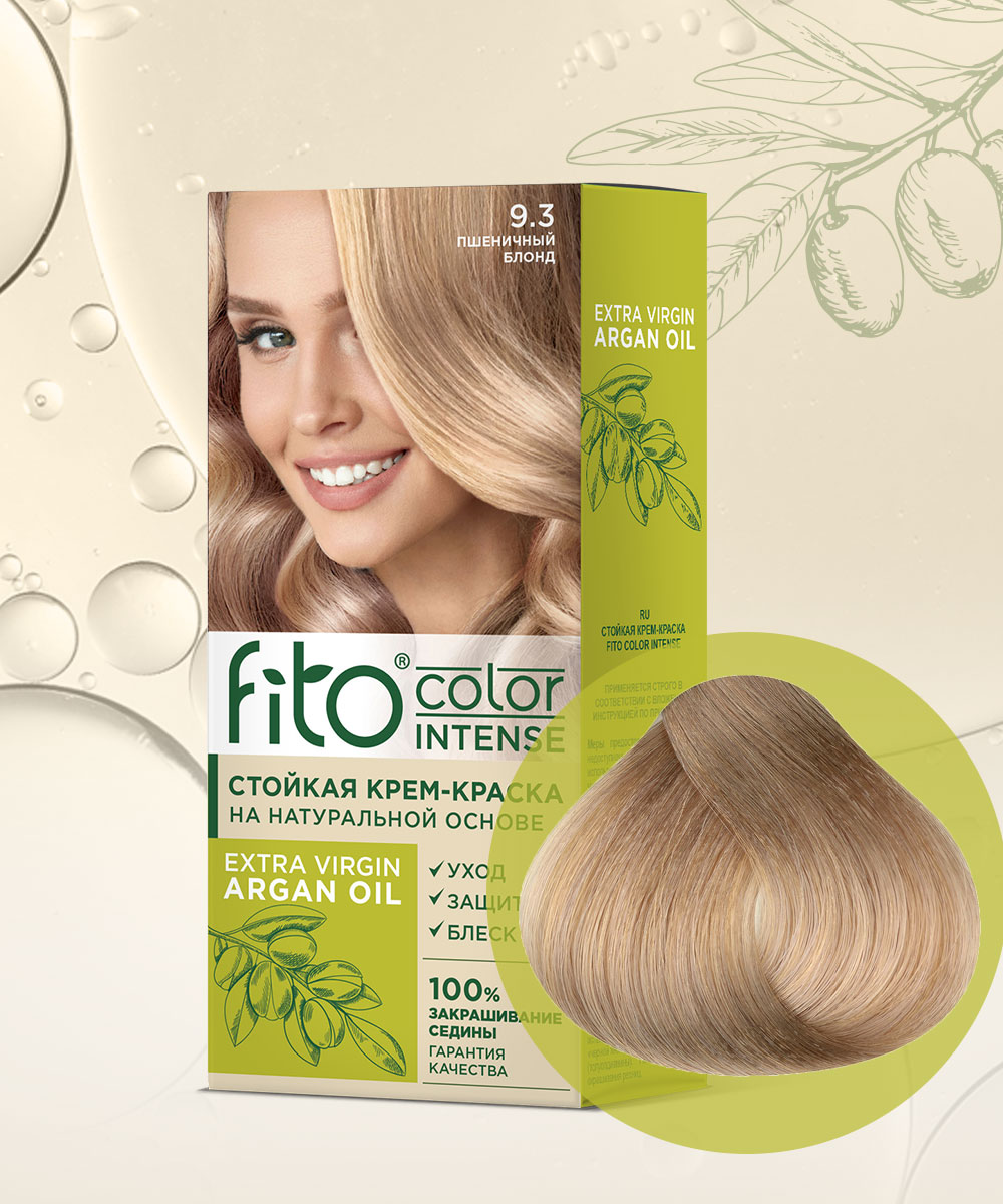 Крем-краска для волос Fito Сolor Intense тон 9.3 Пшеничный блонд 115мл