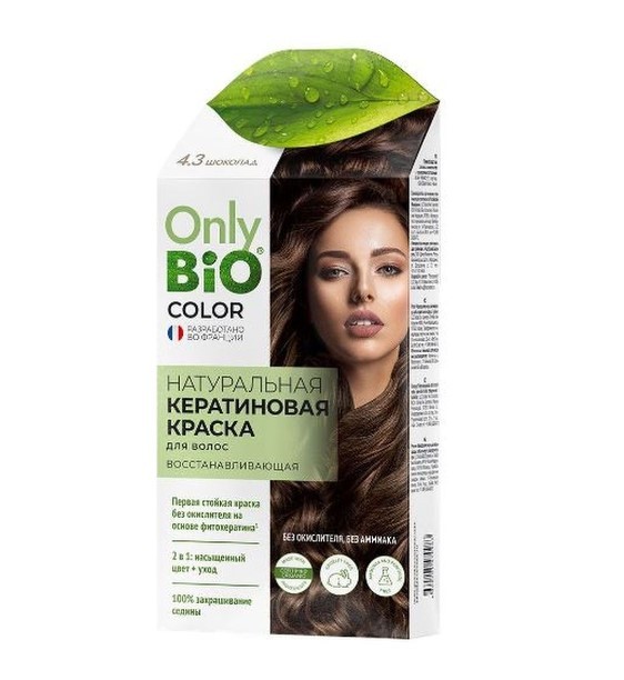 Краска для волос Only Bio COLOR 4.3 Шоколад кератиновая 50мл - в интернет-магазине tut-beauty.by