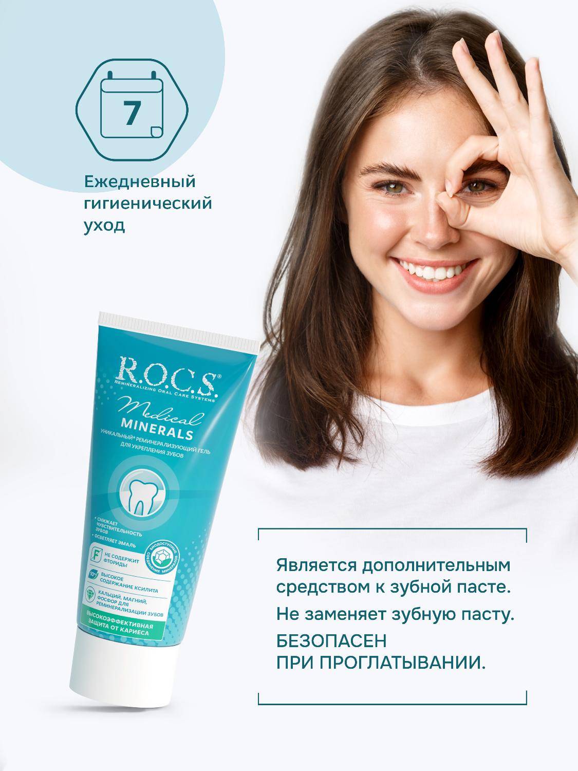 Гель для зубов R.O.C.S. Medical Minerals реминерализующий 45г