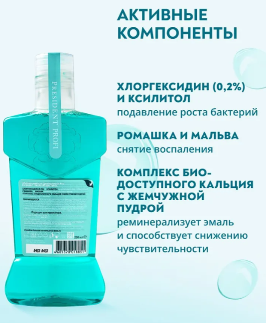 Ополаскиватель PresiDENT Profi Antibacterial для защиты от бактерий 250мл - в интернет-магазине tut-beauty.by