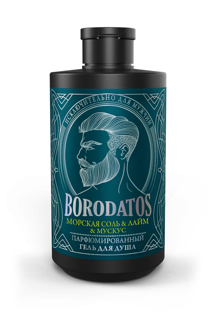 Гель для душа Borodatos Морская соль, лайм и мускус 400мл р - в интернет-магазине tut-beauty.by