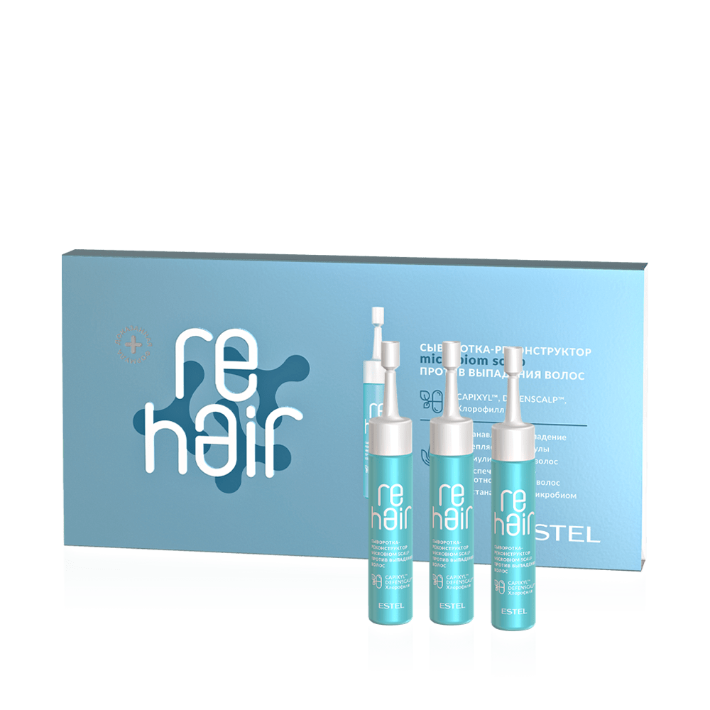 Сыворотка для волос Estel Microbiom scalp reHAIR реконструктор против выпадения волос 7*10 мл