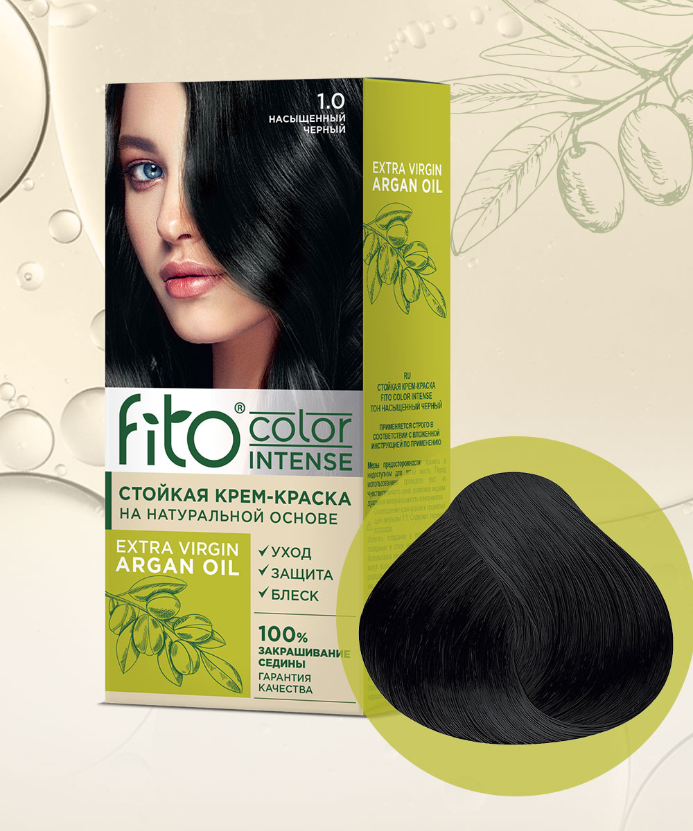 Крем-краска для волос Fito Сolor Intense тон 1.0 Насыщенный черный 115мл - в интернет-магазине tut-beauty.by