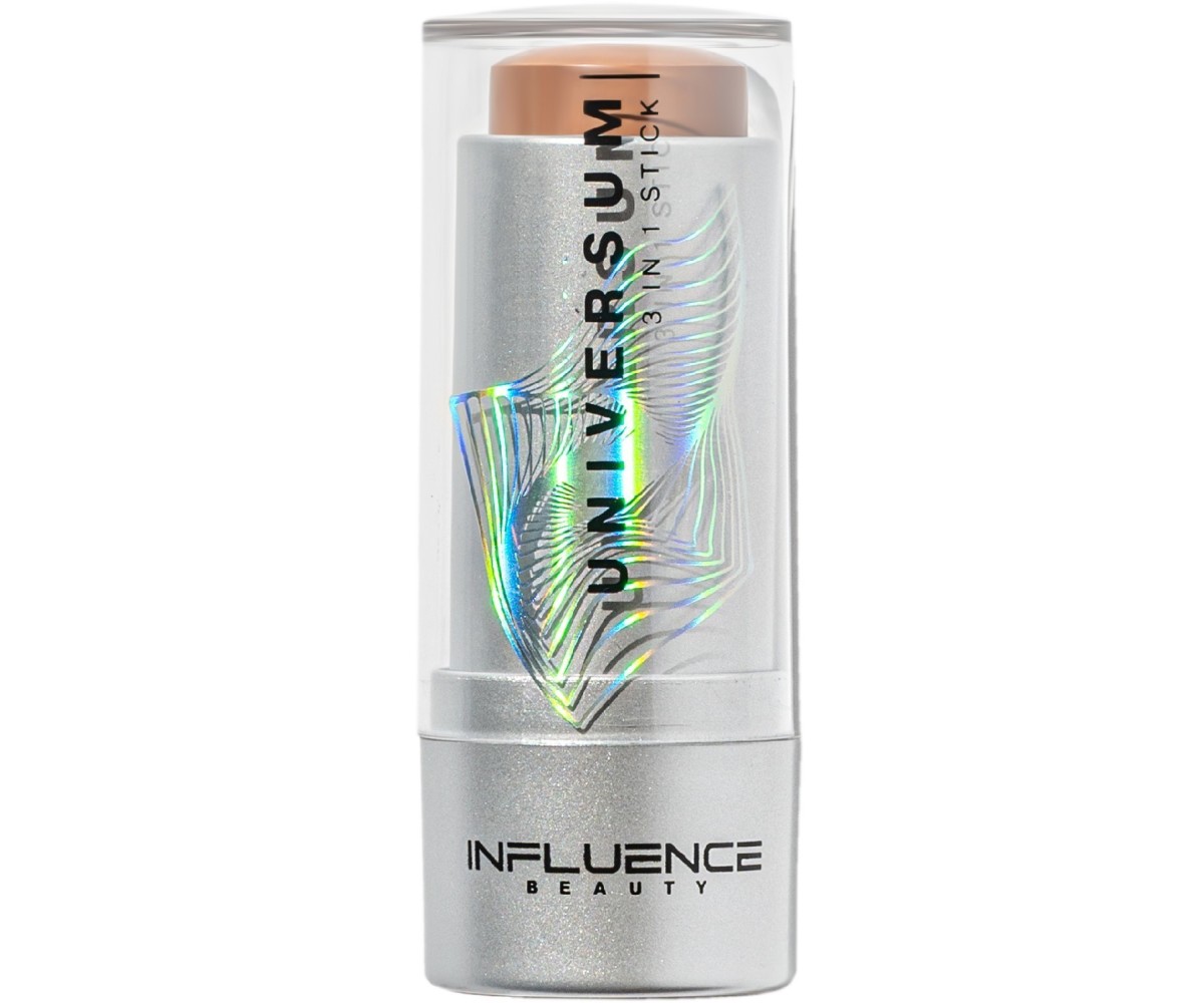 Стик Influence Beauty Universum 3 в 1 для макияжа глаз лица и губ тон 01 бледно-коричневый 5.5г