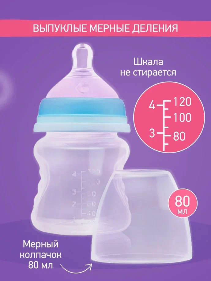 Бутылочка Roxy Kids с антиколиковой соской 0+ 120мл