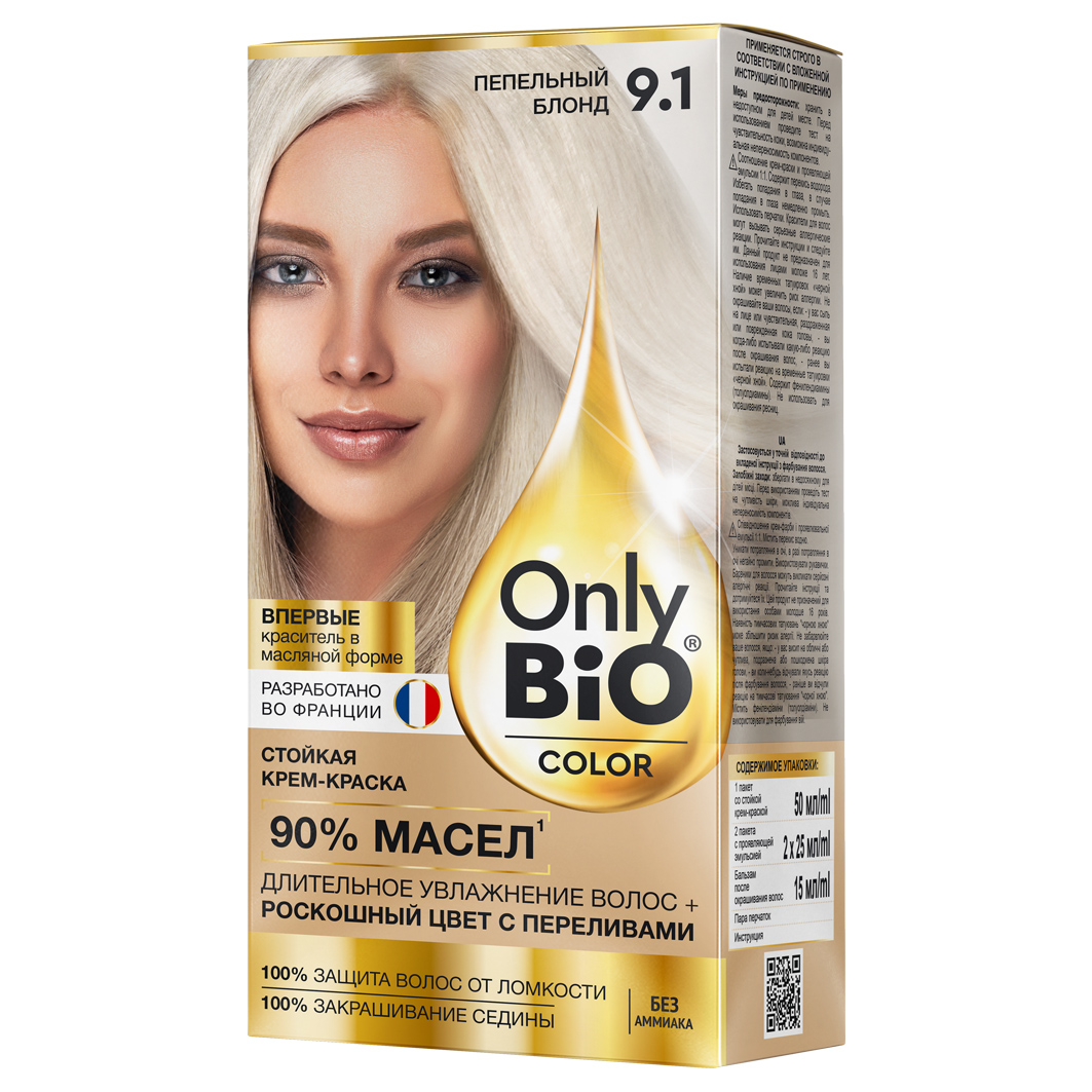 Краска для волос Fitocolor Only Bio COLOR 9.1 Пепельный блонд 115мл - в интернет-магазине tut-beauty.by