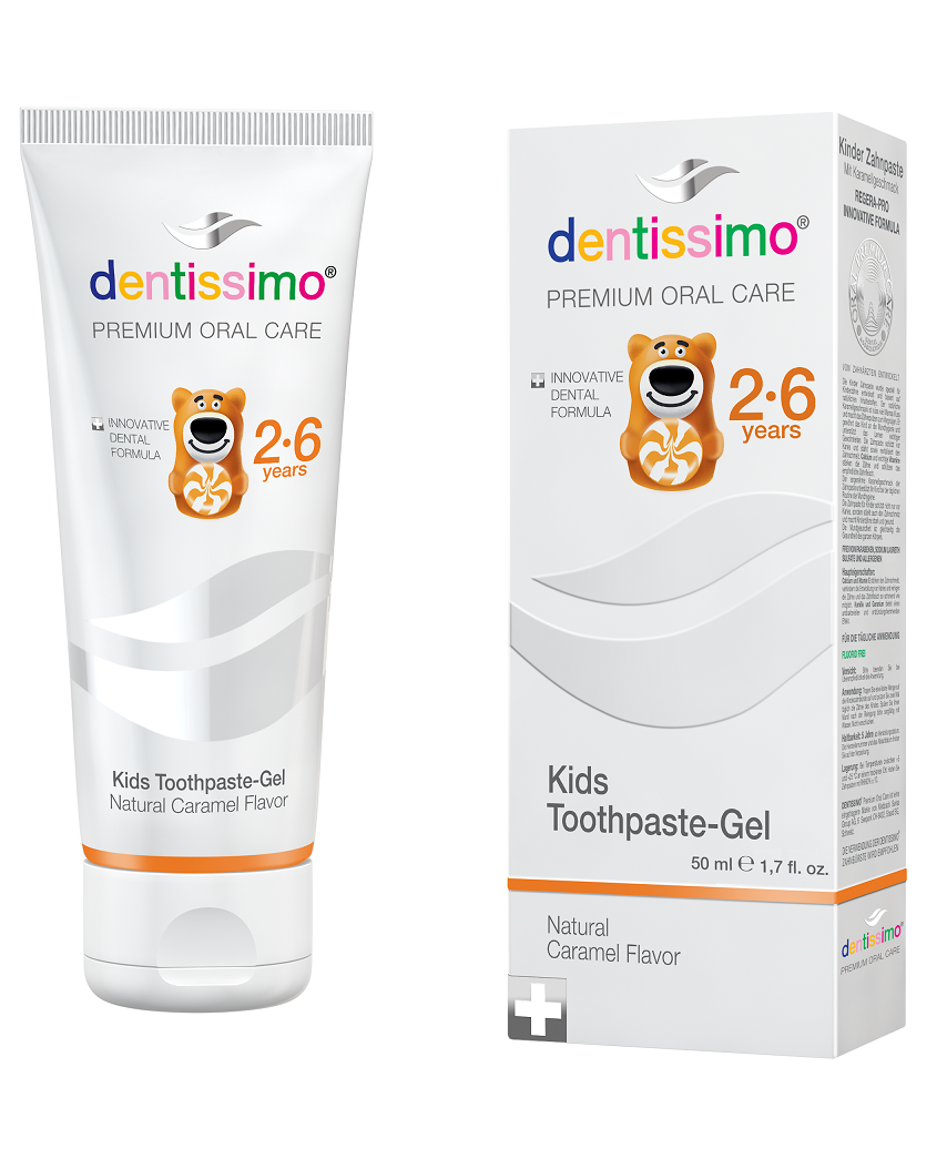Зубная паста Dentissimo Kids Caramel Toothpaste 2-6 с натуральной карамелью 50мл р 