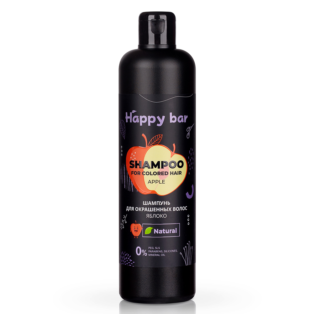 Шампунь для волос Happy Bar Яблоко для окрашенных волос 370мл - в интернет-магазине tut-beauty.by