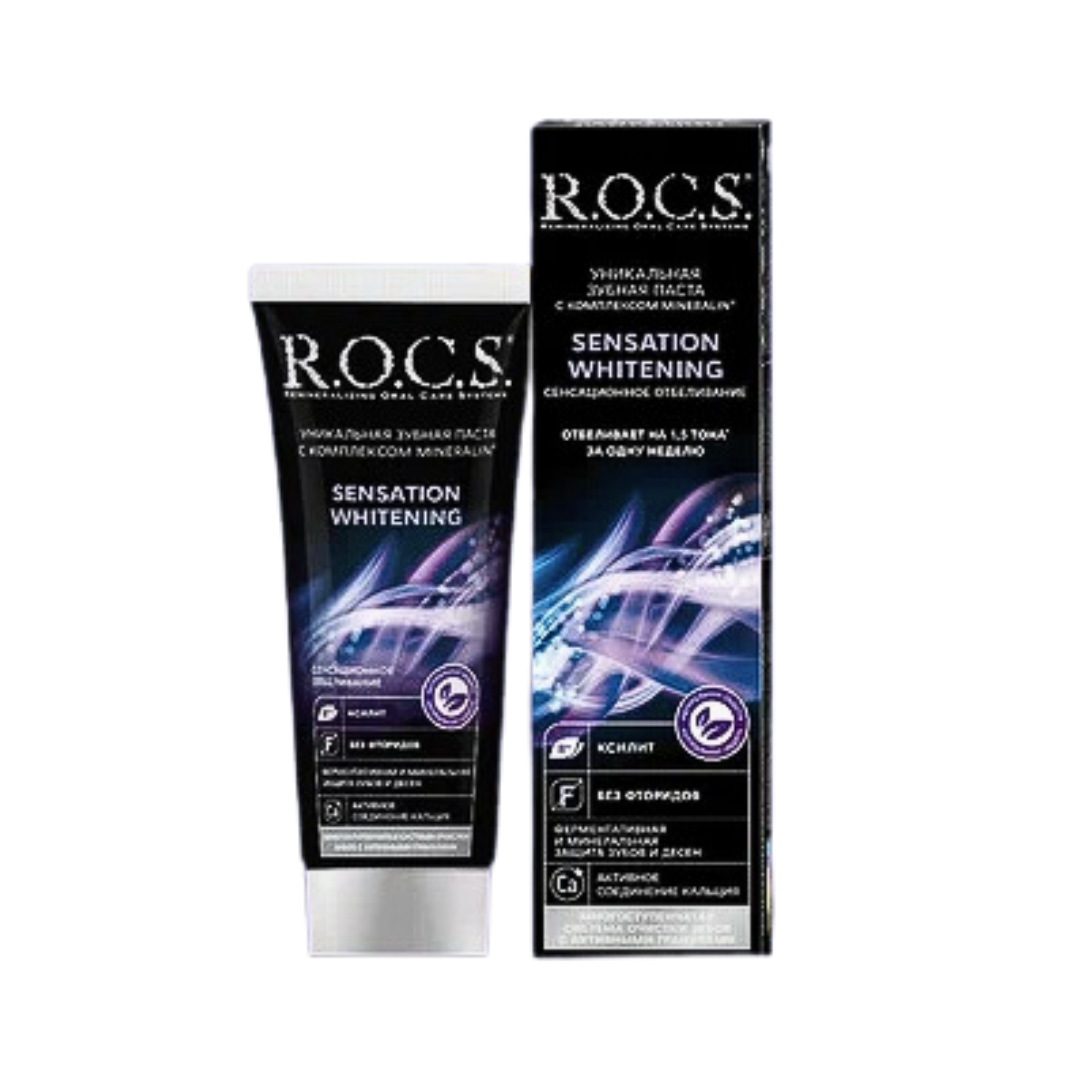 Зубная паста R.O.C.S. Sensation Whitening сенсационное отбеливание 74г
