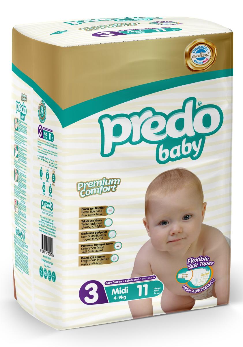 Подгузники Predo Baby Midi № 3 (4-9 кг) 11шт - в интернет-магазине tut-beauty.by
