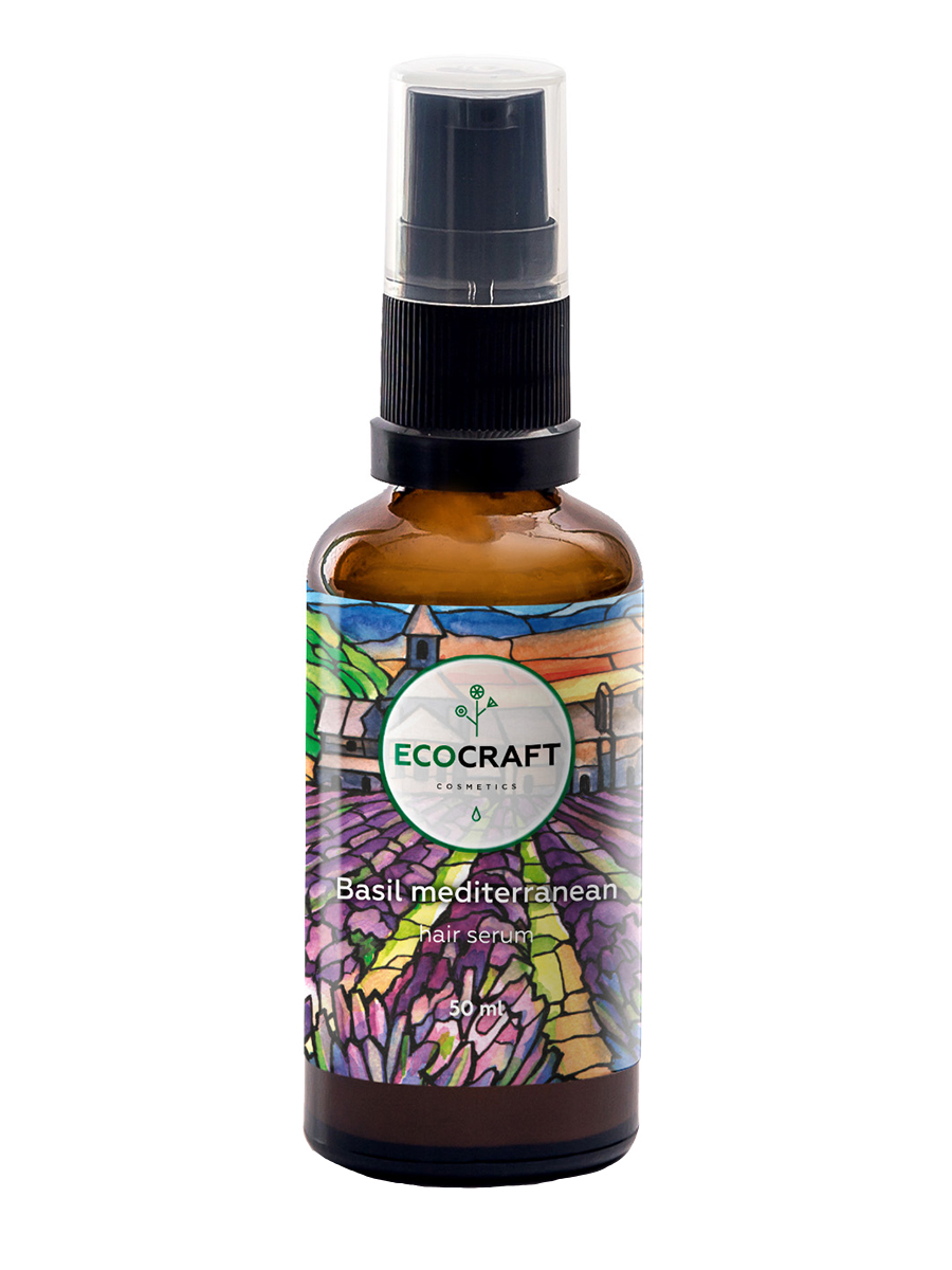 Сыворотка для волос EcoCraft Basil mediterranean для ослабленных и секущихся Базилик средиземноморский 50мл р - в интернет-магазине tut-beauty.by