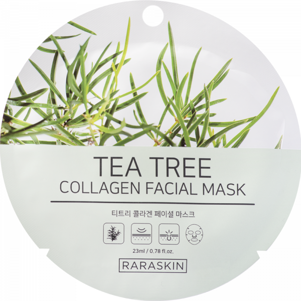 Набор масок Raraskin Tea Tree Collagen Facial Mask с чайным деревом 3шт