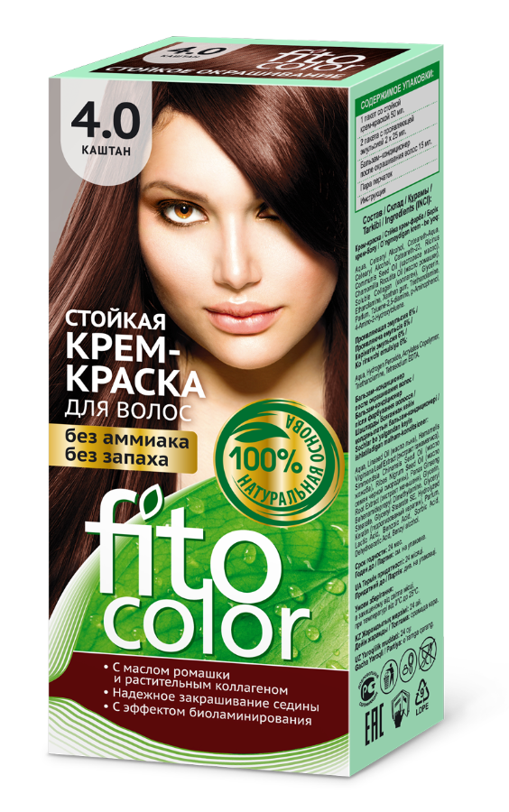 Краска для волос Fitocolor тон 4.0 каштан 115мл - в интернет-магазине tut-beauty.by