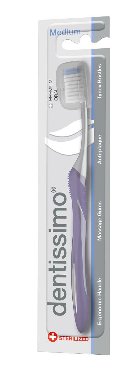 Зубная щетка Dentissimo Medium Antiplaque средняя жесткость - купить в интернет-магазине tut-beauty.by.