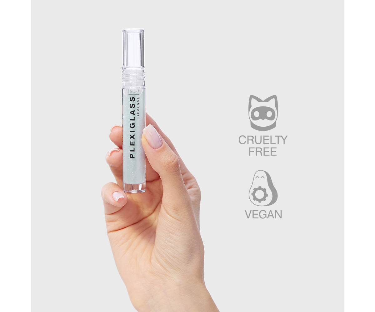 Блеск для губ Influence Beauty Plexiglass глянцевый тон 03 прозрачный с дуохромными блестками 3.5мл