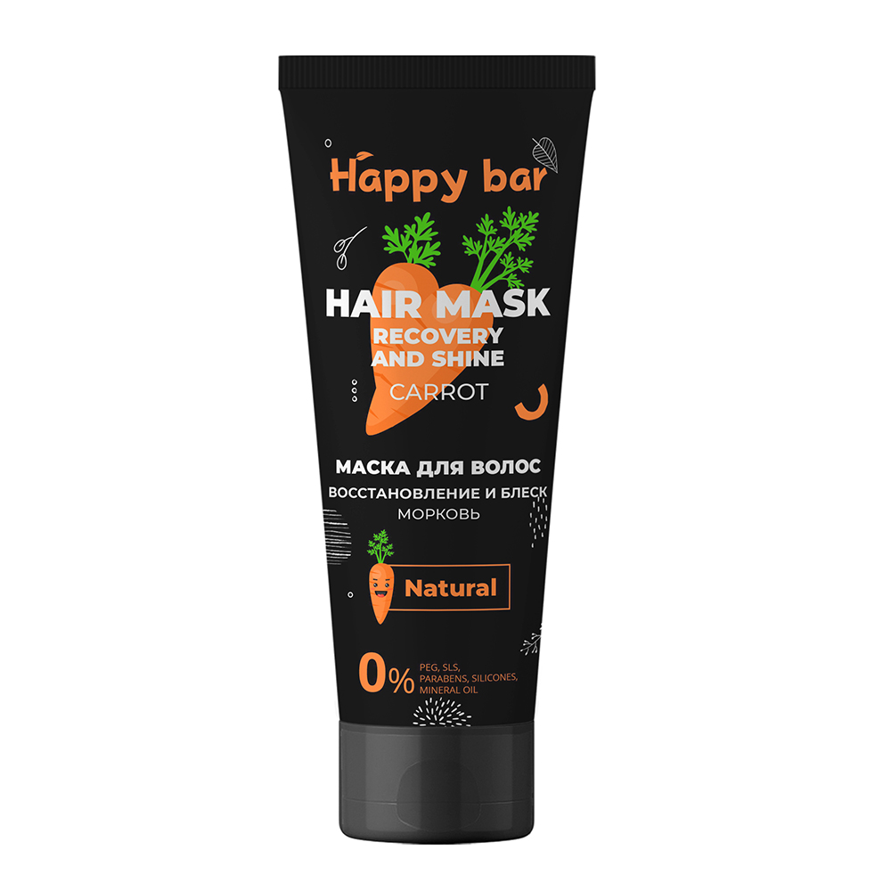 Маска для волос Happy Bar Морковь Восстановление и блеск 250мл - в интернет-магазине tut-beauty.by