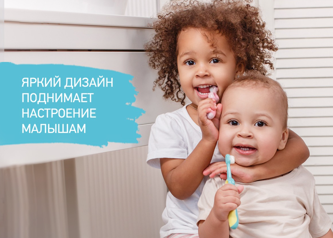 Зубная щетка Roxy Kids Смайлик ультрамягкая Бирюзовый+Зеленый цвет 2шт 