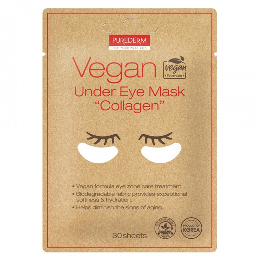 Патчи Purederm VEGAN Under Collagen Eye Mask 25г - в интернет-магазине косметики tut-beauty.by
