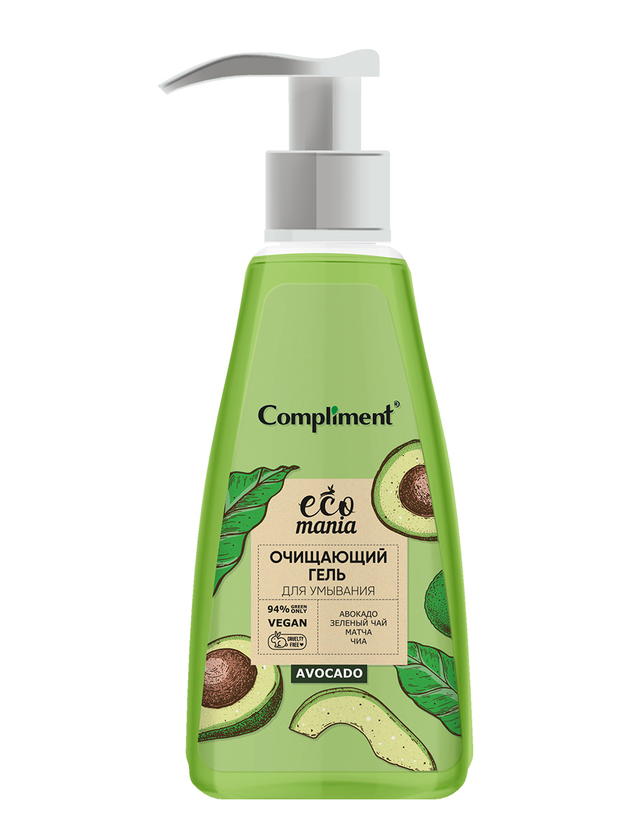 Гель для лица Compliment Ecomania для умывания с авокадо 250мл - в интернет-магазине tut-beauty.by