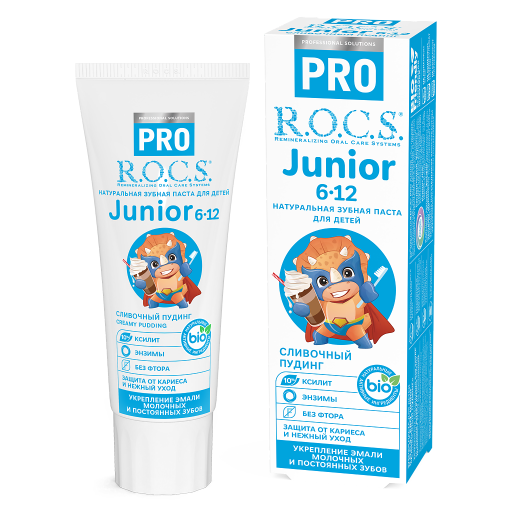 Зубная паста R.O.C.S.  Pro Junior Сливочный пудинг для детей от 6 до 12 лет 74г