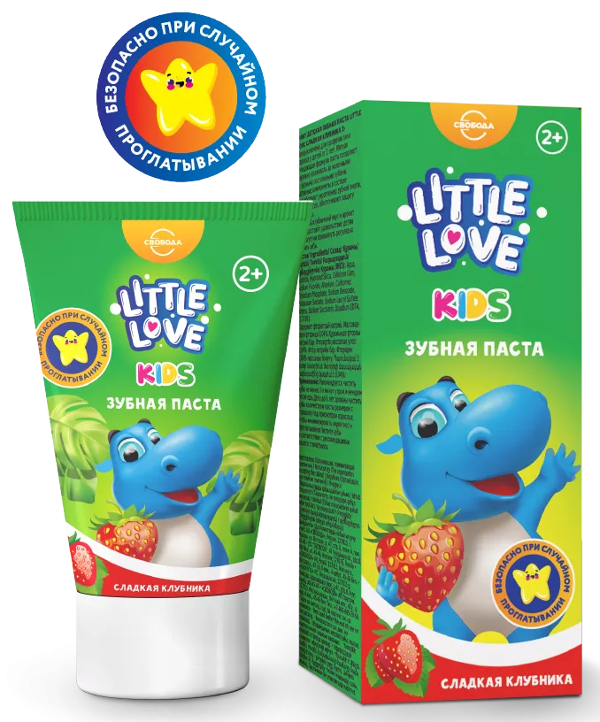Зубная паста Свобода Little Love детская сладкая клубника 2+ 50мл