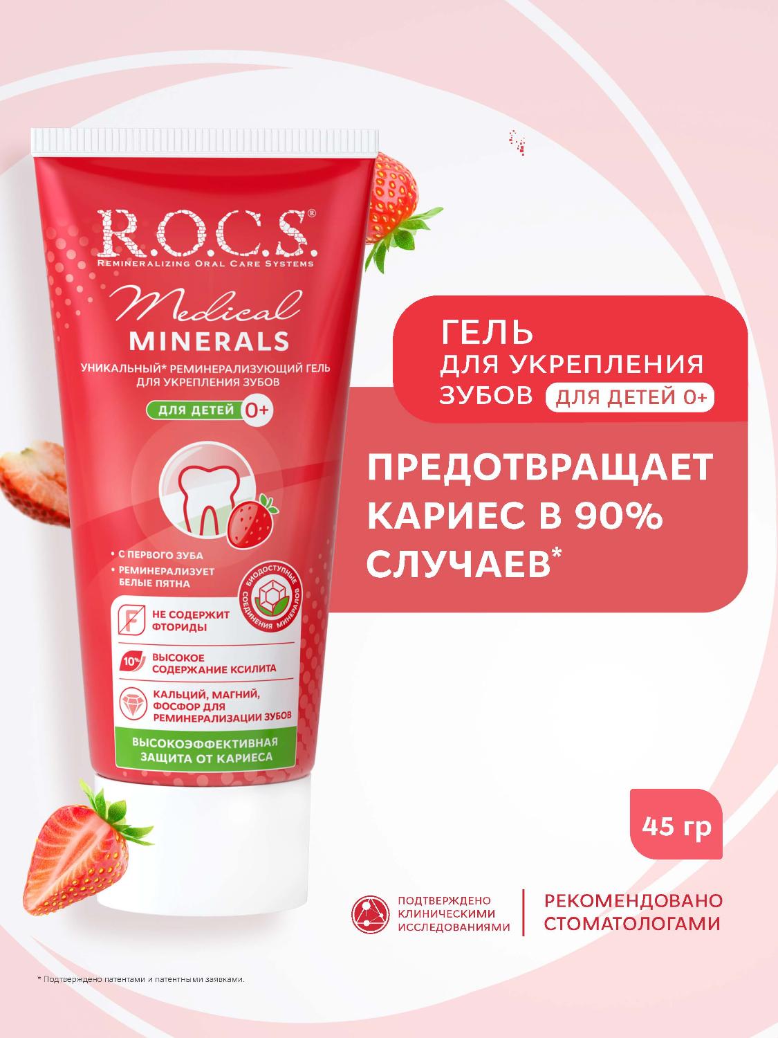 Гель для зубов R.O.C.S. Medical Minerals для укрепления зубов для детей и подростков 45г