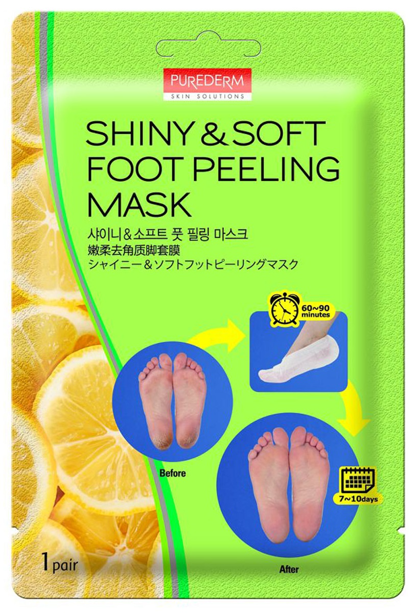 Маска для ног Purederm Shiny & Soft Foot Peeling Mask носочки пилинг 2х17г р