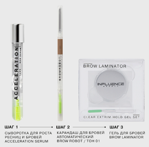 Гель для бровей Influence Beauty Brow Laminator фиксирующий 4гр