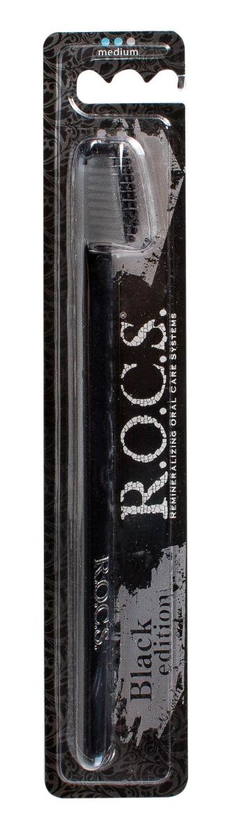 Зубная щетка R.O.C.S. Black Edition Classic средняя жесткость