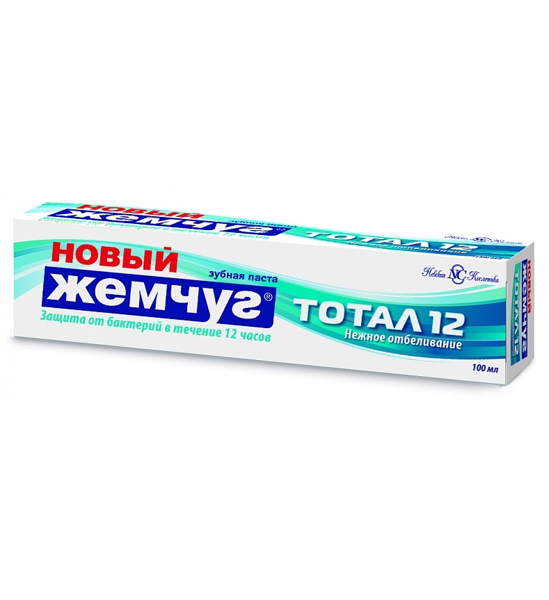 Зубная паста Новый Жемчуг Тотал 12 нежное отбеливание 100мл - купить в интернет-магазине tut-beauty.by.