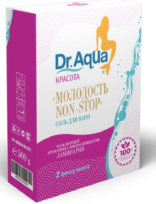 Соль для ванны Dr. Aqua морская природная с ламинарией 500г