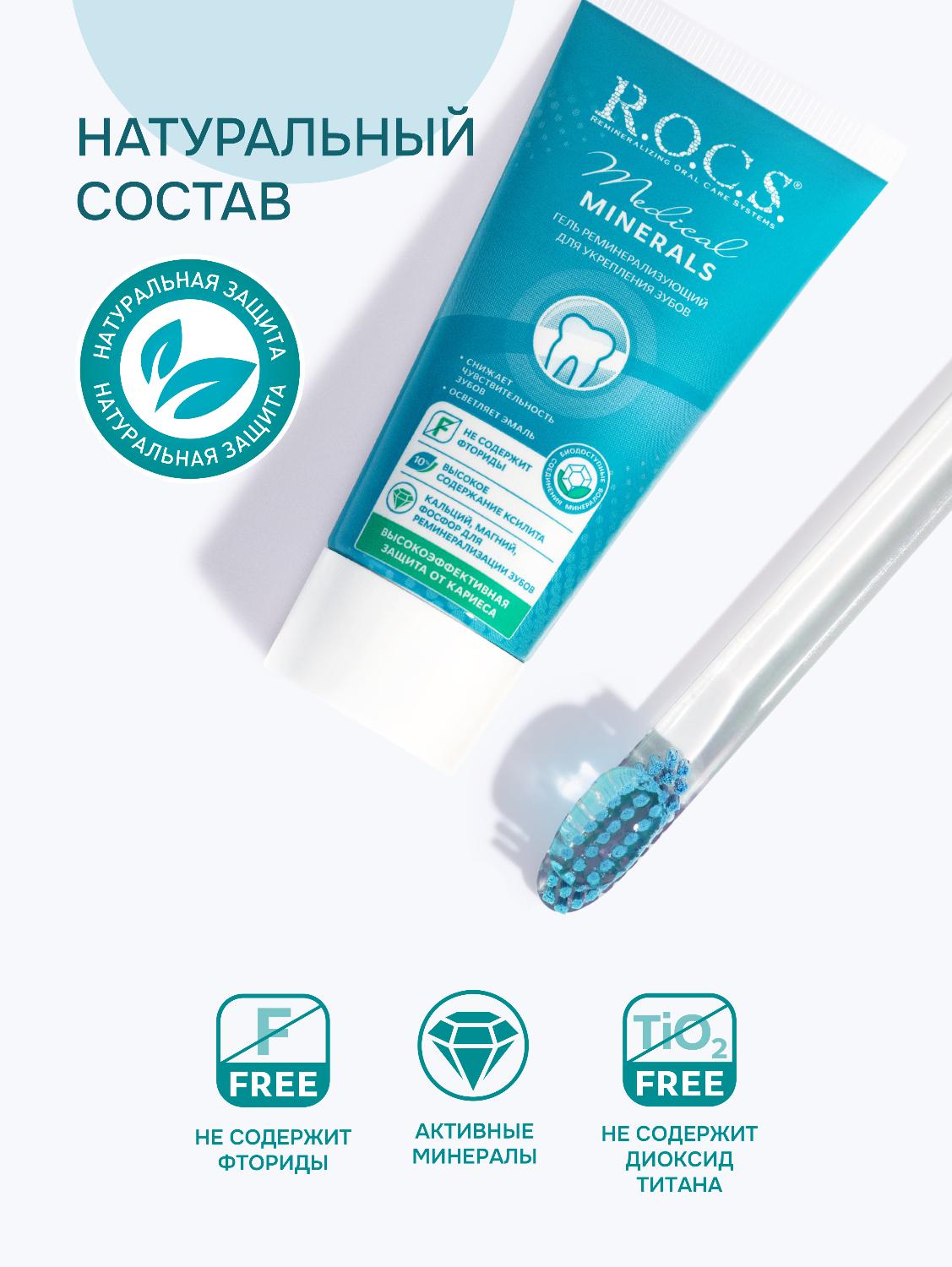 Гель для зубов R.O.C.S. Medical Minerals реминерализующий 45г