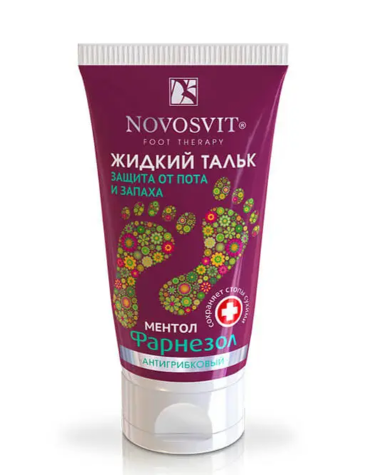 Тальк для ног Novosvit Фарнезол Антигрибковый от пота и запаха 50мл р - в интернет-магазине tut-beauty.by