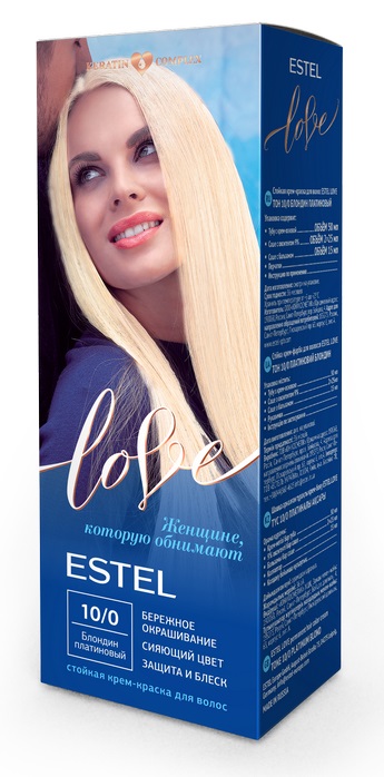Краска для волос Estel Love тон 10.0 блондин платиновый 115мл