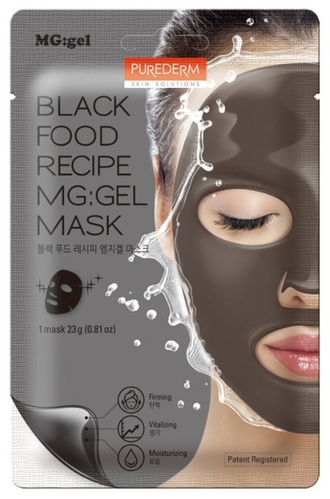 Маска для лица Purederm Black Food Recipe MG: gel Mask гидрогелевая тонизирующая 23г