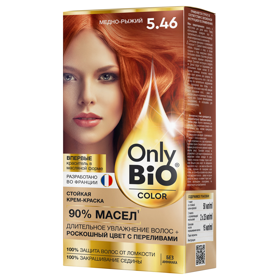 Краска для волос Fitocolor Only Bio COLOR 5.46 Медно-рыжий 115мл - в интернет-магазине tut-beauty.by