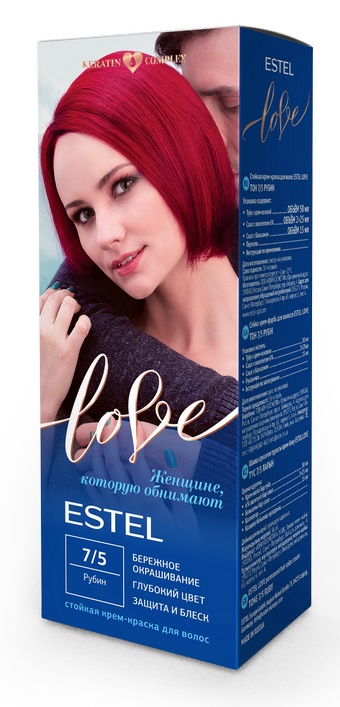 Краска для волос Estel Love тон 7.5 рубин 115мл