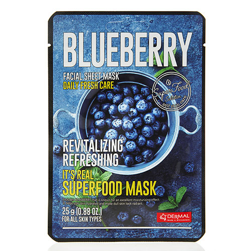 Маска для лица Dermal Superfood Blueberry питательная с голубикой 25г - в интернет-магазине tut-beauty.by