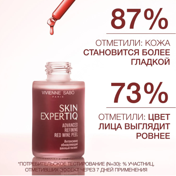 Пилинг для лица Vivienne Sabo Skin Expertiq Интенсивно обновляющий винный 33мл