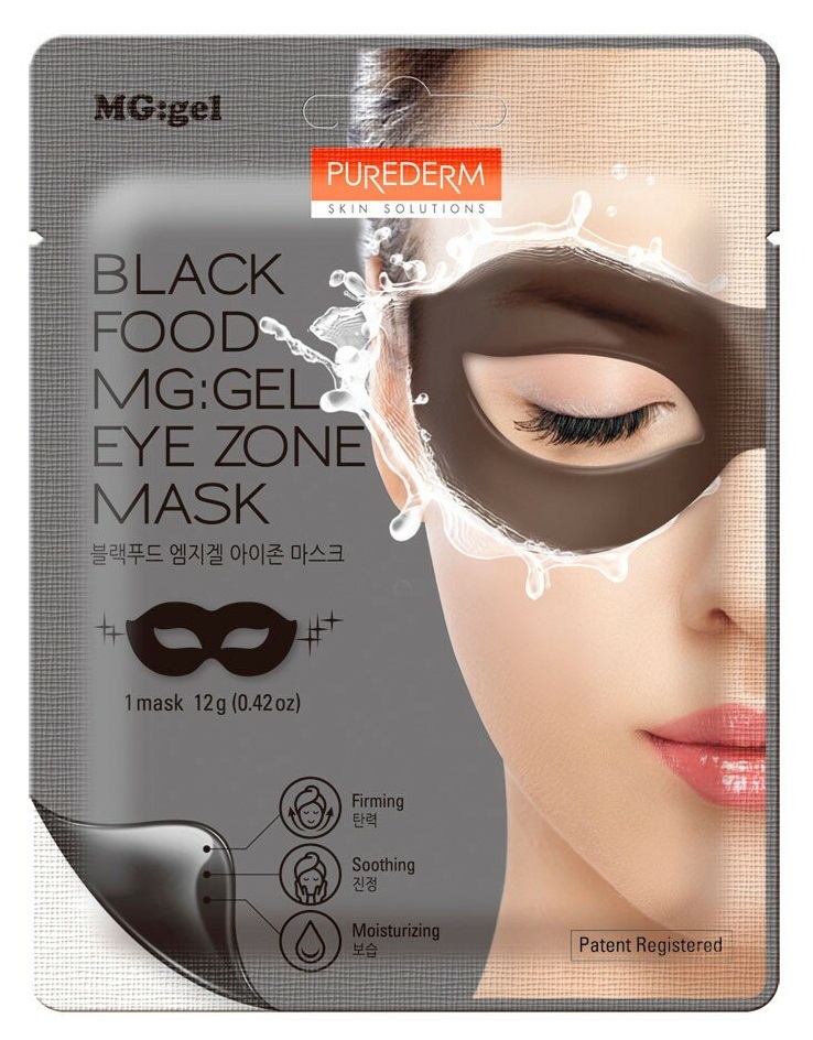 Маска вокруг глаз Purederm Black Food MG: gel Eye Zone Mask осветление и тонизирование 12г