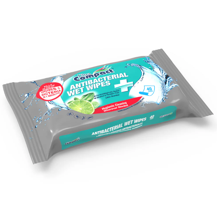 Салфетки влажные Ultra Compact антибактериальные 40шт - в интернет-магазине tut-beauty.by