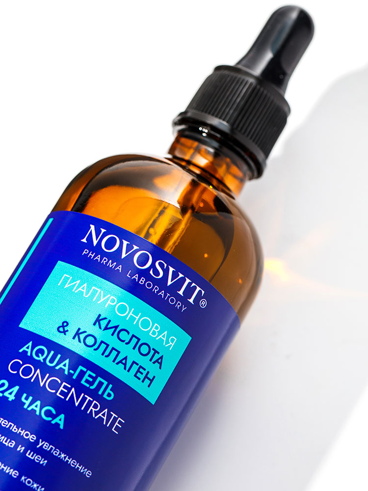 Гель для лица Novosvit Concentrate Aqua 24 часа гиалуроновая кислота и коллаген 100мл - в интернет-магазине tut-beauty.by