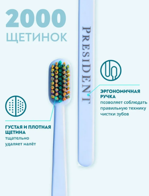 Зубная щетка PresiDENT Profi Ortho 6 МИЛ средней жесткости - в интернет-магазине tut-beauty.by