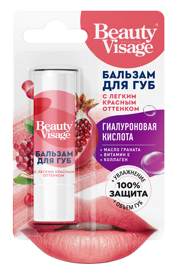 Бальзам для губ Beauty Visage с легким красным оттенком 3.6г - в интернет-магазине tut-beauty.by