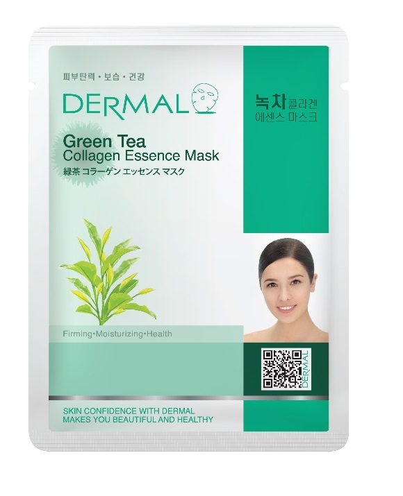 Маска для лица Dermal Green Tea Collagen зеленый чай и коллаген 23г - в интернет-магазине tut-beauty.by