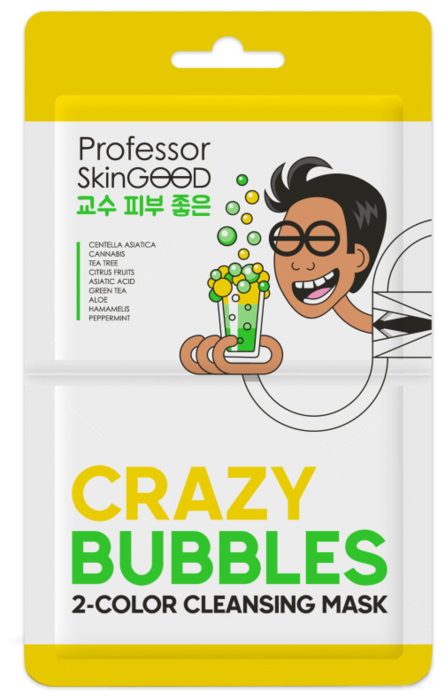 Маска для лица Professor SkinGOOD Crazy Bubbles 2 Color Cleansing Mask Пузырьковая 32мл - в интернет-магазине tut-beauty.by